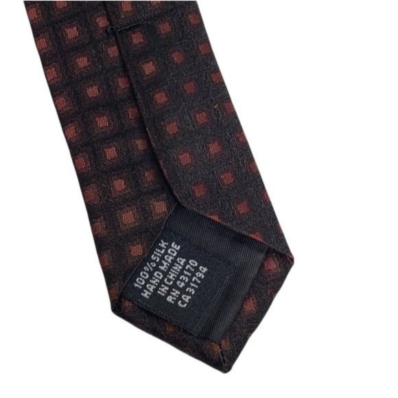ALFANI Silk Black Colorblock Necktie - Picture 5 of 7